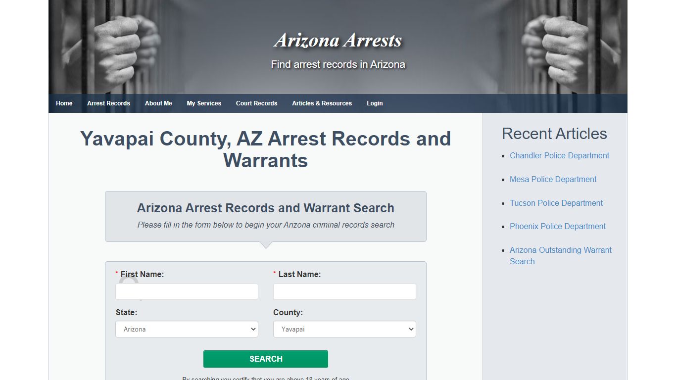 Yavapai County, AZ Arrest Records and Warrants - Arizona Arrests